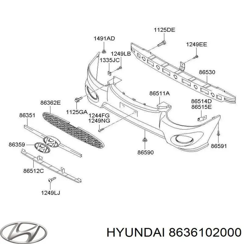 8636102000 Hyundai/Kia решітка радіатора