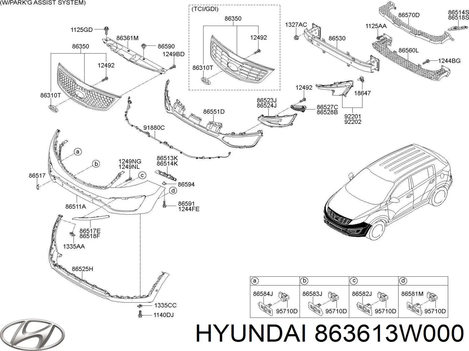 Накладка верхня передньої панелі/супорту радіатора Hyundai/Kia 863613W000 ціна, від 25.82 USD