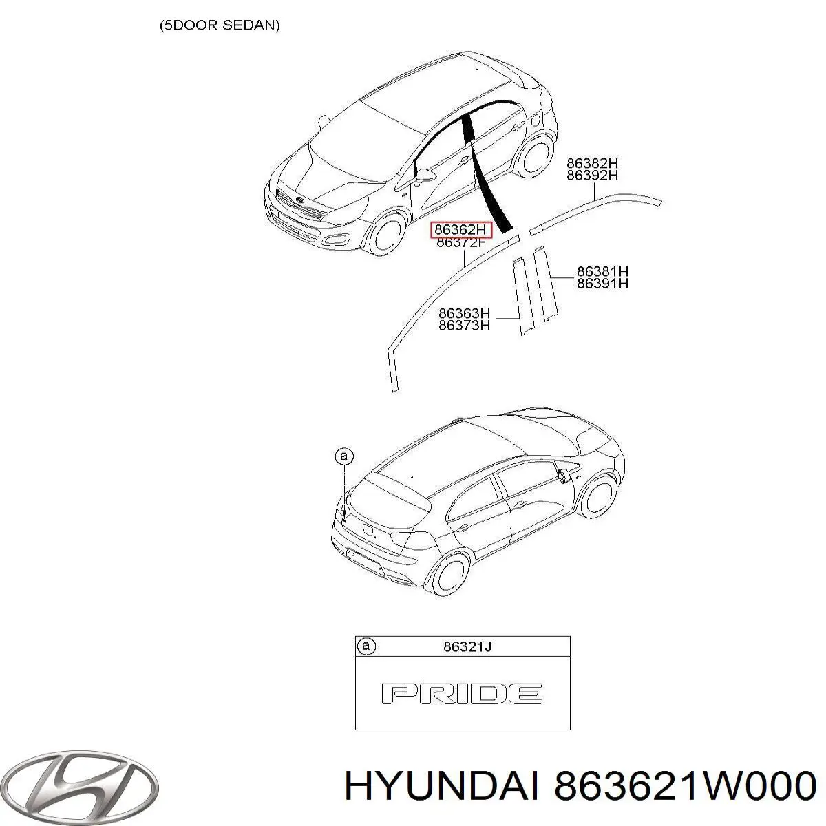  863621W000 Hyundai/Kia