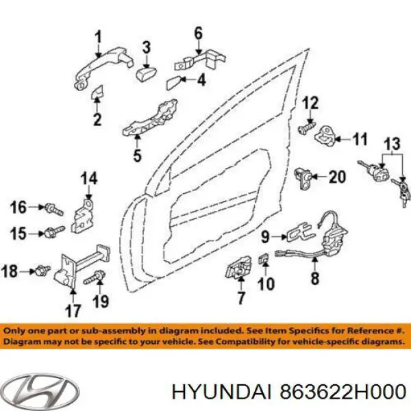 Hyundai/Kia 863622H000 ціна, від 4.82 USD