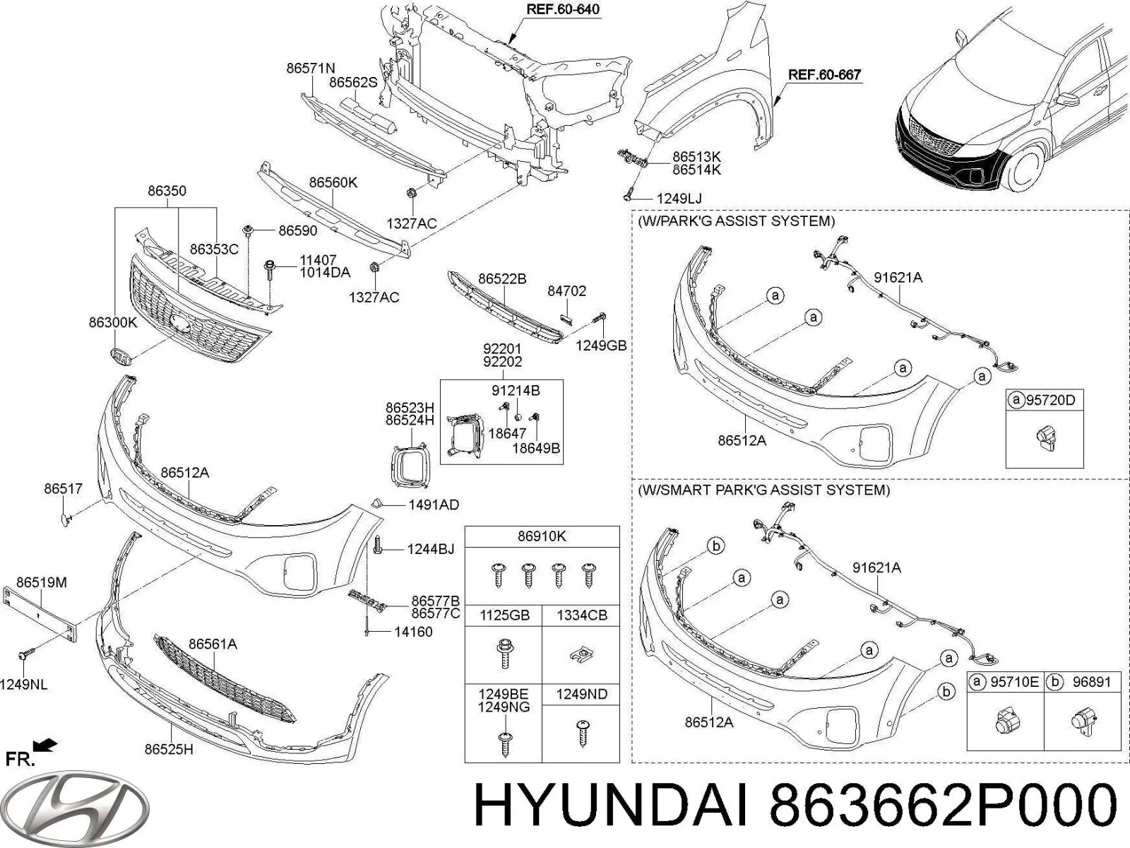  Hyundai/Kia 863662P000 ціна, від 12.67 USD