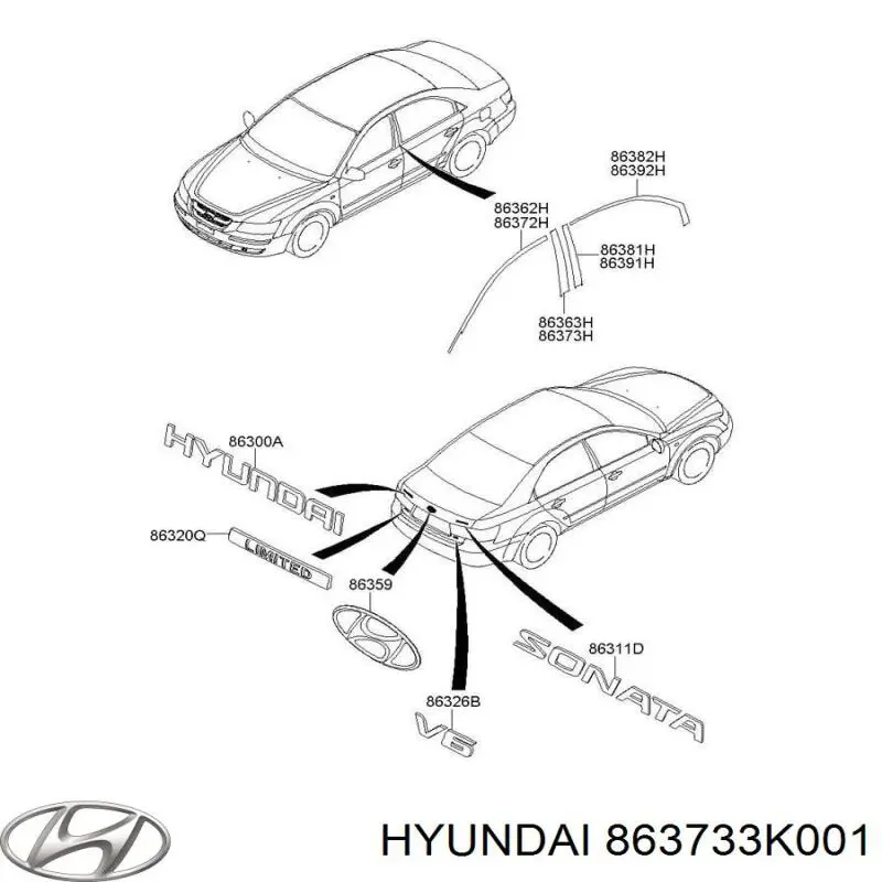  863733K001 Hyundai/Kia