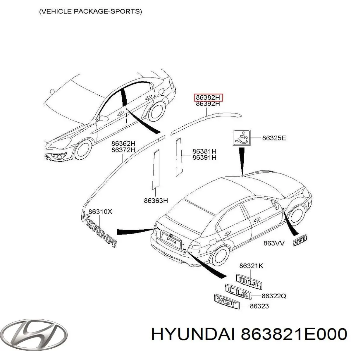 863821E001 Hyundai/Kia 