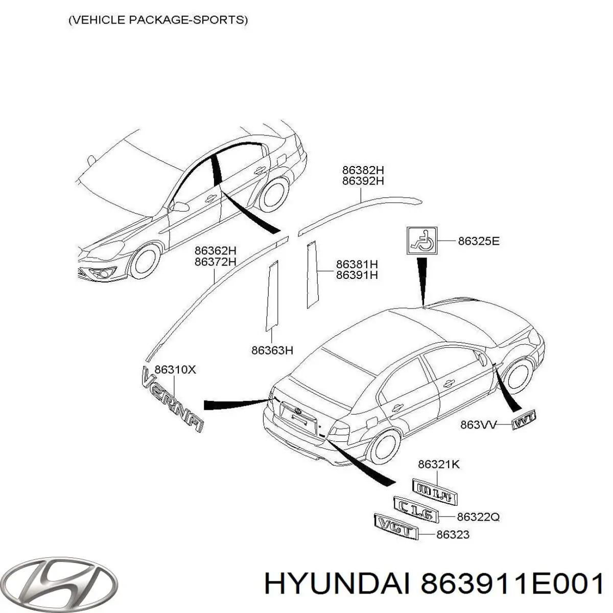  863911E001 Hyundai/Kia