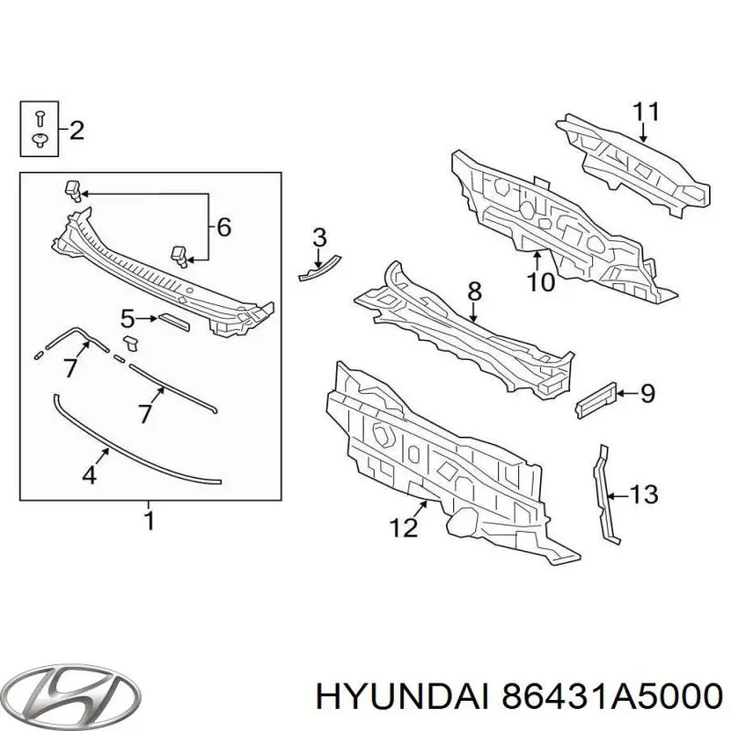  Hyundai/Kia 86431A5000 ціна, від 17.73 USD