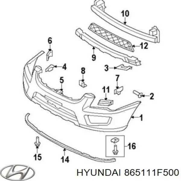 Бампер передній 865111F500 Hyundai/Kia