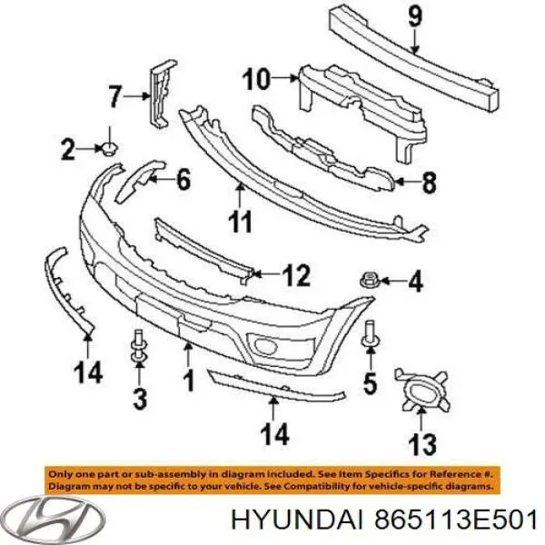 865113E501 Hyundai/Kia бампер передній