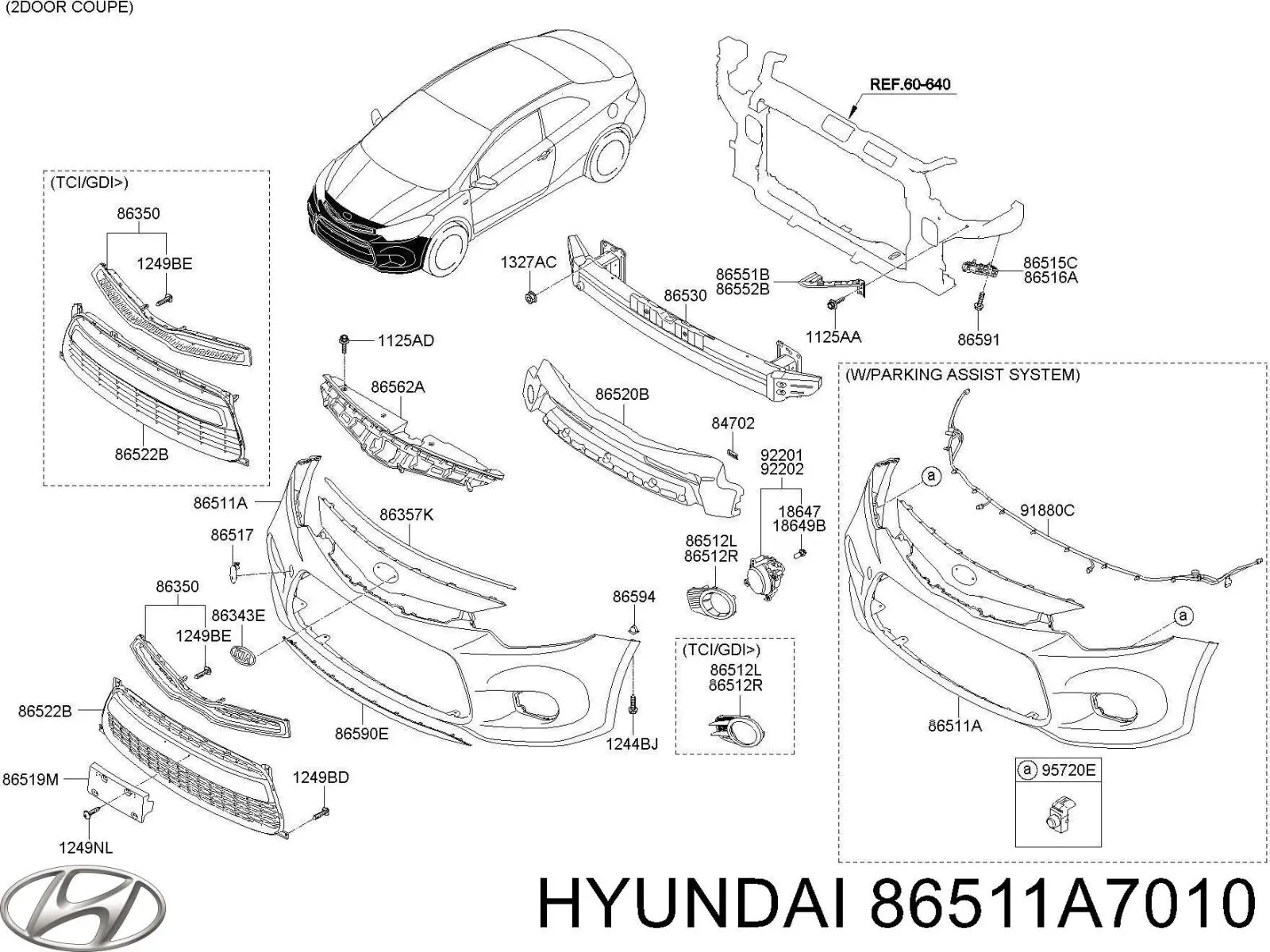 Бампер на авто Hyundai/Kia 86511A7010 ціна, від 393.83 USD