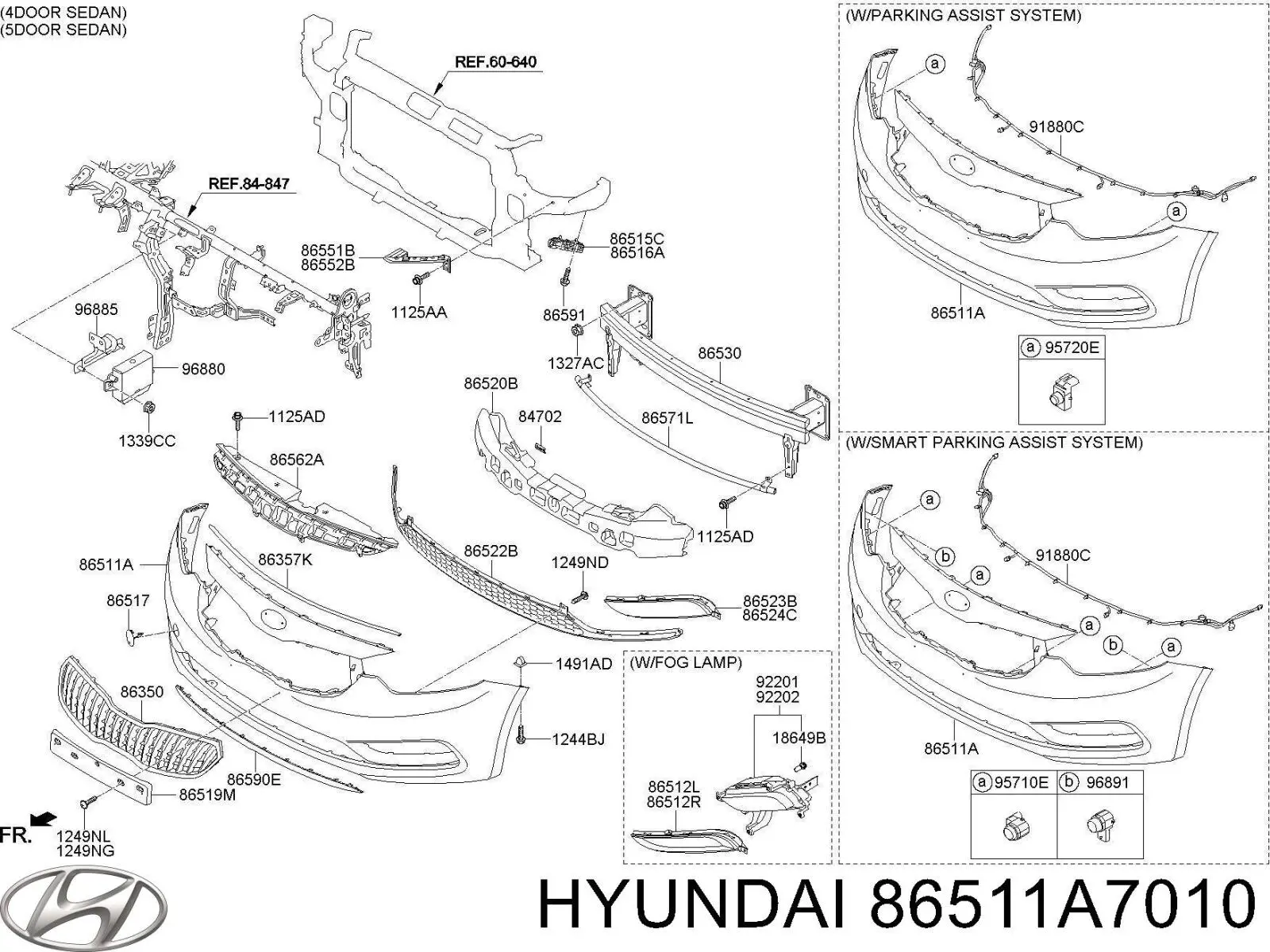 86511A7010 Hyundai/Kia бампер передній