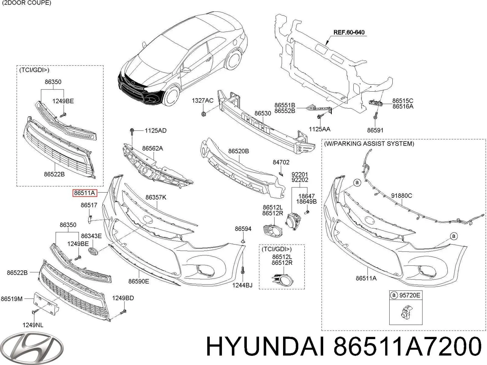  Hyundai/Kia 86511A7200 ціна, від 473.92 USD