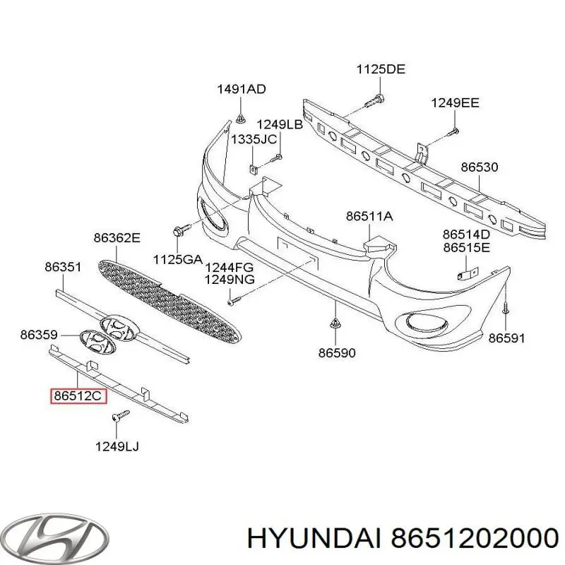 Решітка переднього бампера Hyundai Atos (MX) (Хендай Атос)