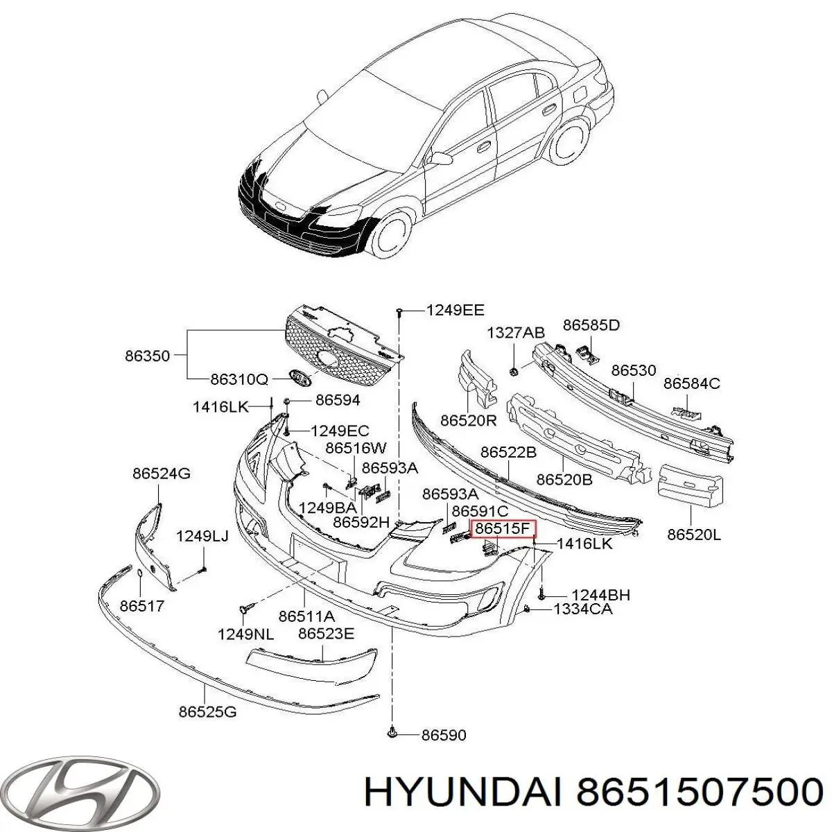  Hyundai/Kia 8651507500 ціна, від 8.20 USD