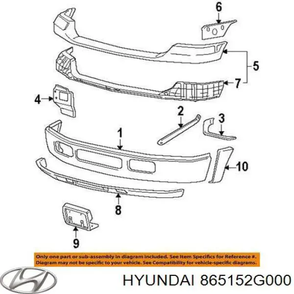 Заглушка бампера буксирувального гака, передня Hyundai/Kia 865152G000 ціна, від 41.51 USD
