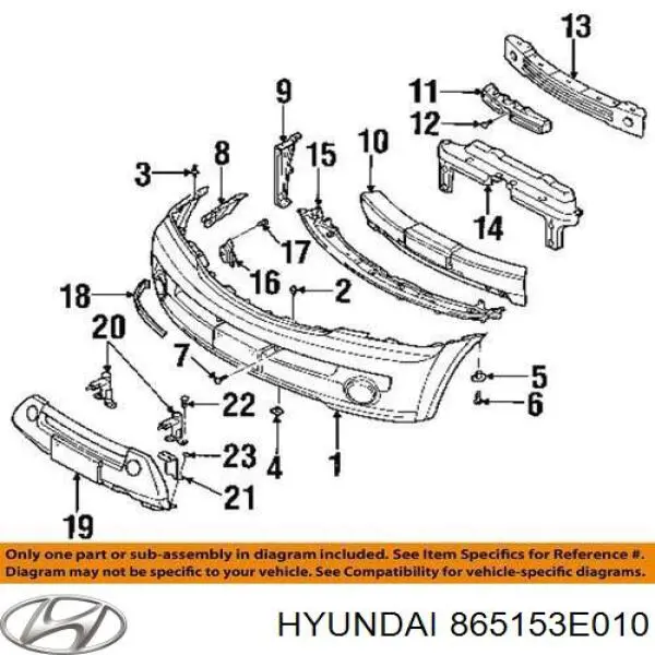 Купити 865153E010 Hyundai/Kia Кронштейн бампера переднього, зовнішній лівий
