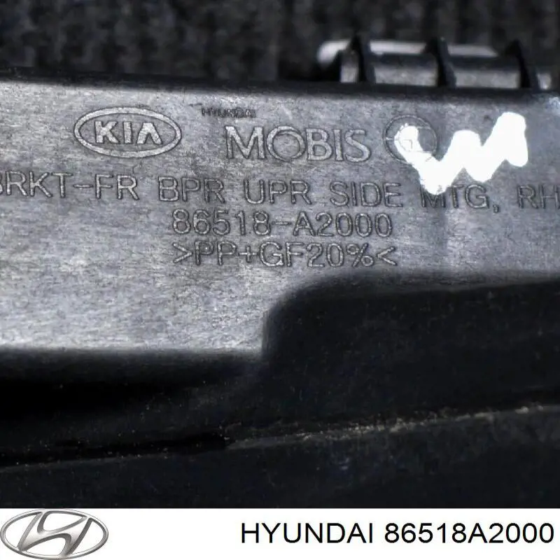 86518A2000 Hyundai/Kia направляюча переднього бампера, права