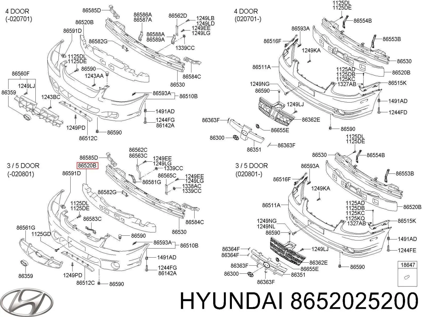 8652025200 Hyundai/Kia абсорбер (наповнювач бампера переднього)