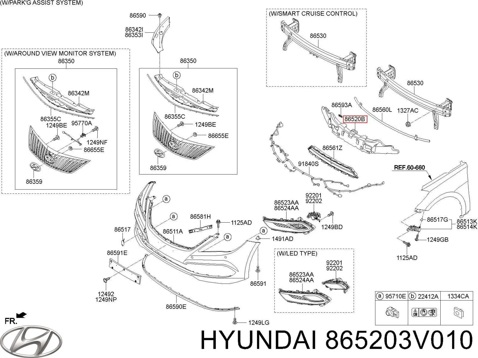 Абсорбер (наповнювач) бампера переднього 865203V010 Hyundai/Kia