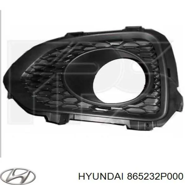 865232P000 Hyundai/Kia заглушка/ решітка протитуманних фар бампера переднього, ліва