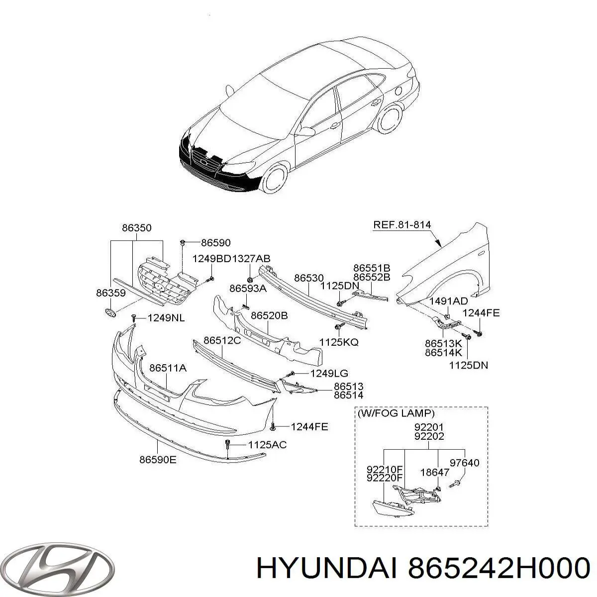 PHN99038CAR Signeda Молдинг переднього бампера, правий