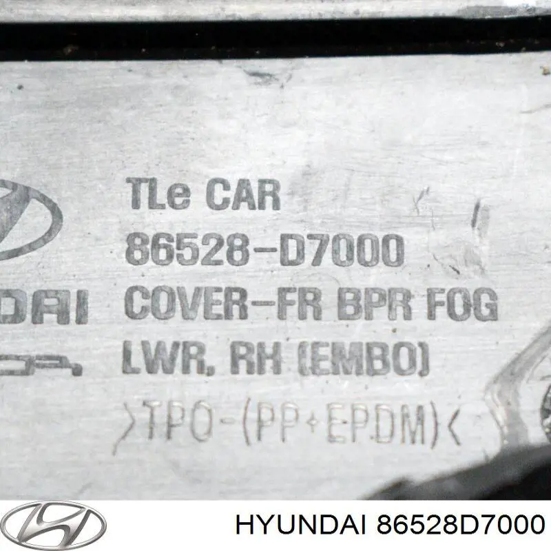 Молдинг переднього бампера, правий Hyundai/Kia 86528D7000 ціна, від 22.21 USD
