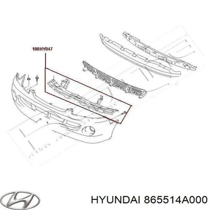 Шина бампера переднього Hyundai/Kia 865514A000 ціна, від 12.67 USD
