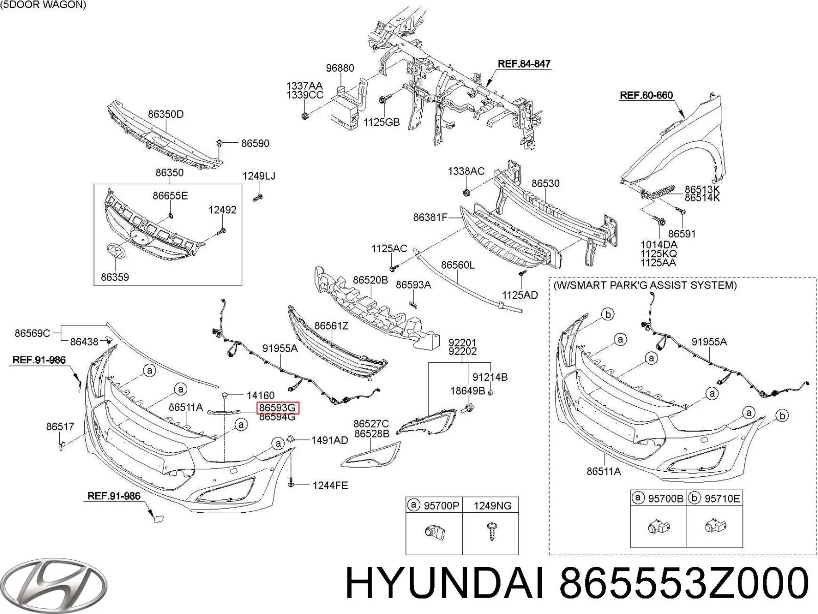 Кріплення бампера Hyundai/Kia 865553Z000 ціна, від 13.49 USD