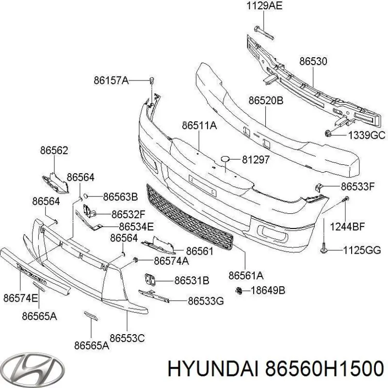 Абсорбер бампера переднього Hyundai/Kia 86560H1500 ціна, від 7.31 USD