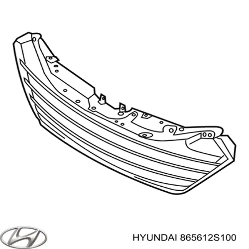 865612S100 Hyundai/Kia Решітка переднього бампера, центральна