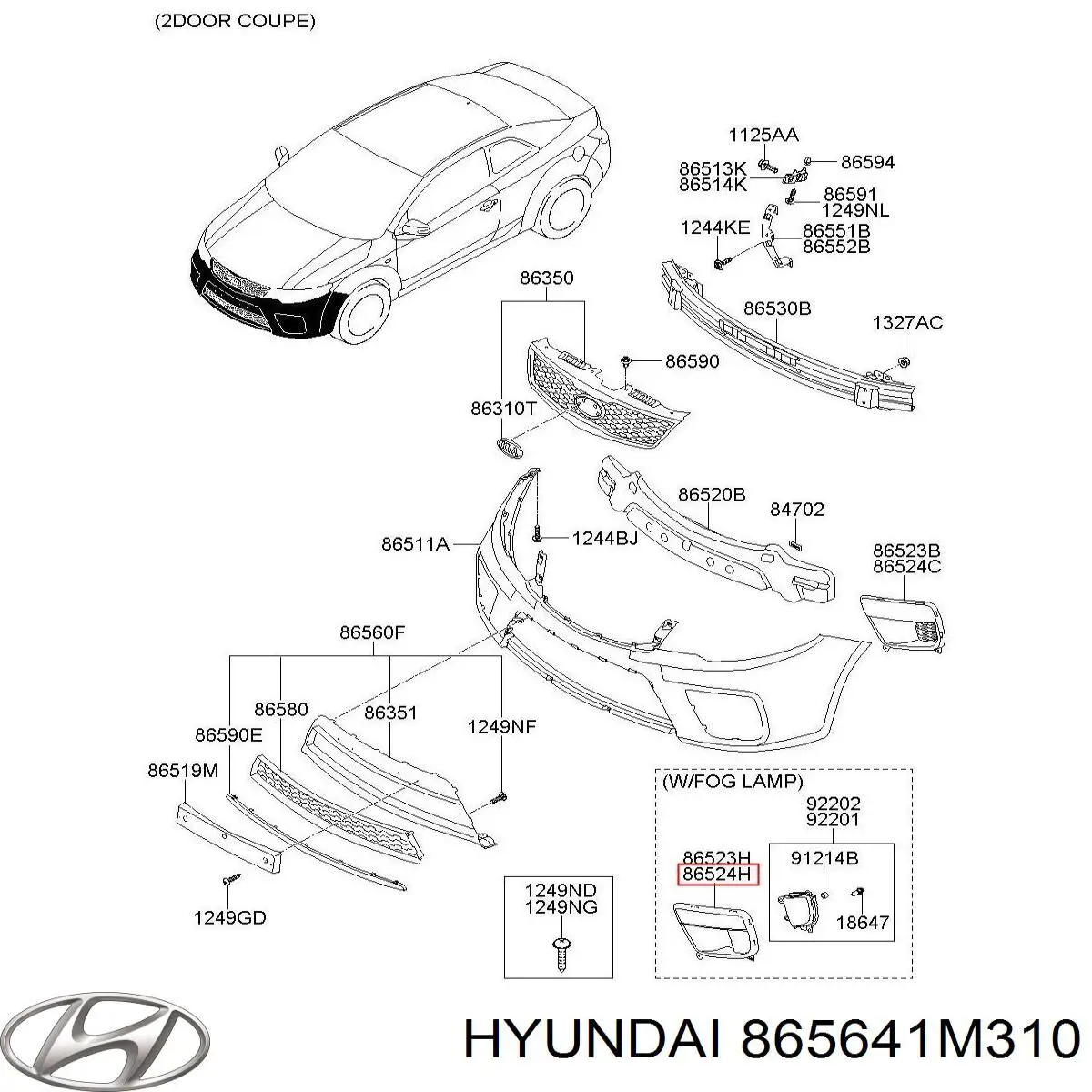  Hyundai/Kia 865641M310 ціна, від 12.82 USD