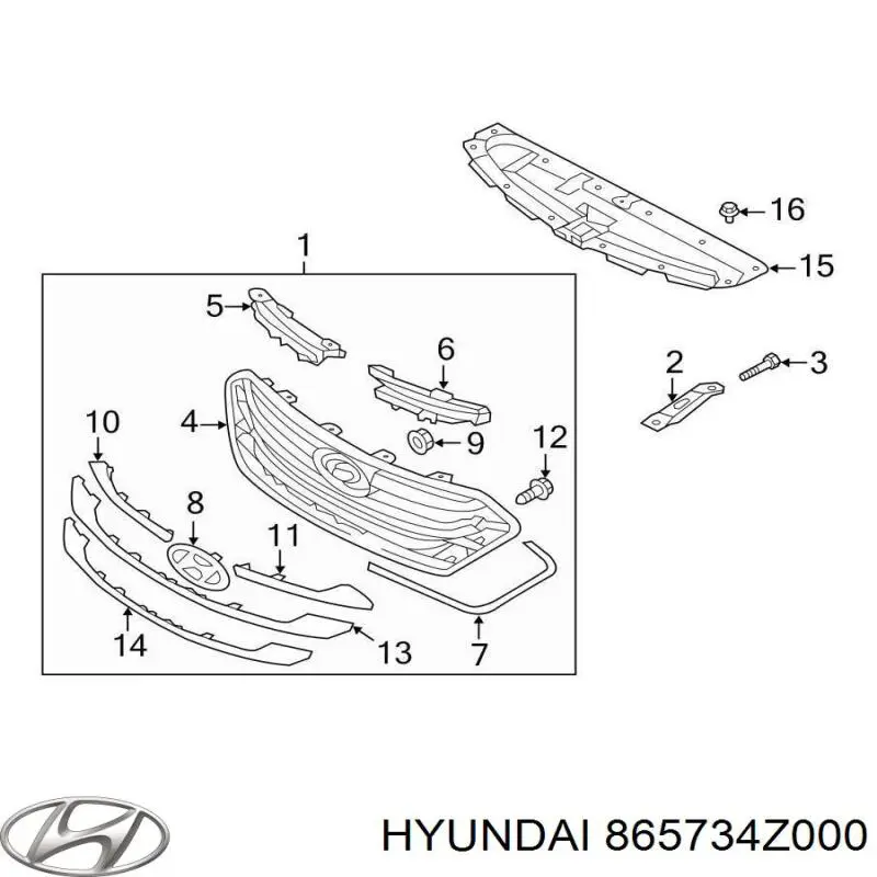 865734Z000 Hyundai/Kia Лівий кронштейн переднього бампера