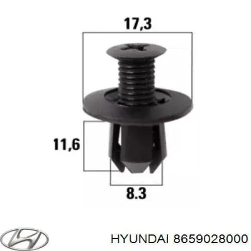 Пістон (кліп) кріплення бампера, переднього 8659431720 Hyundai/Kia