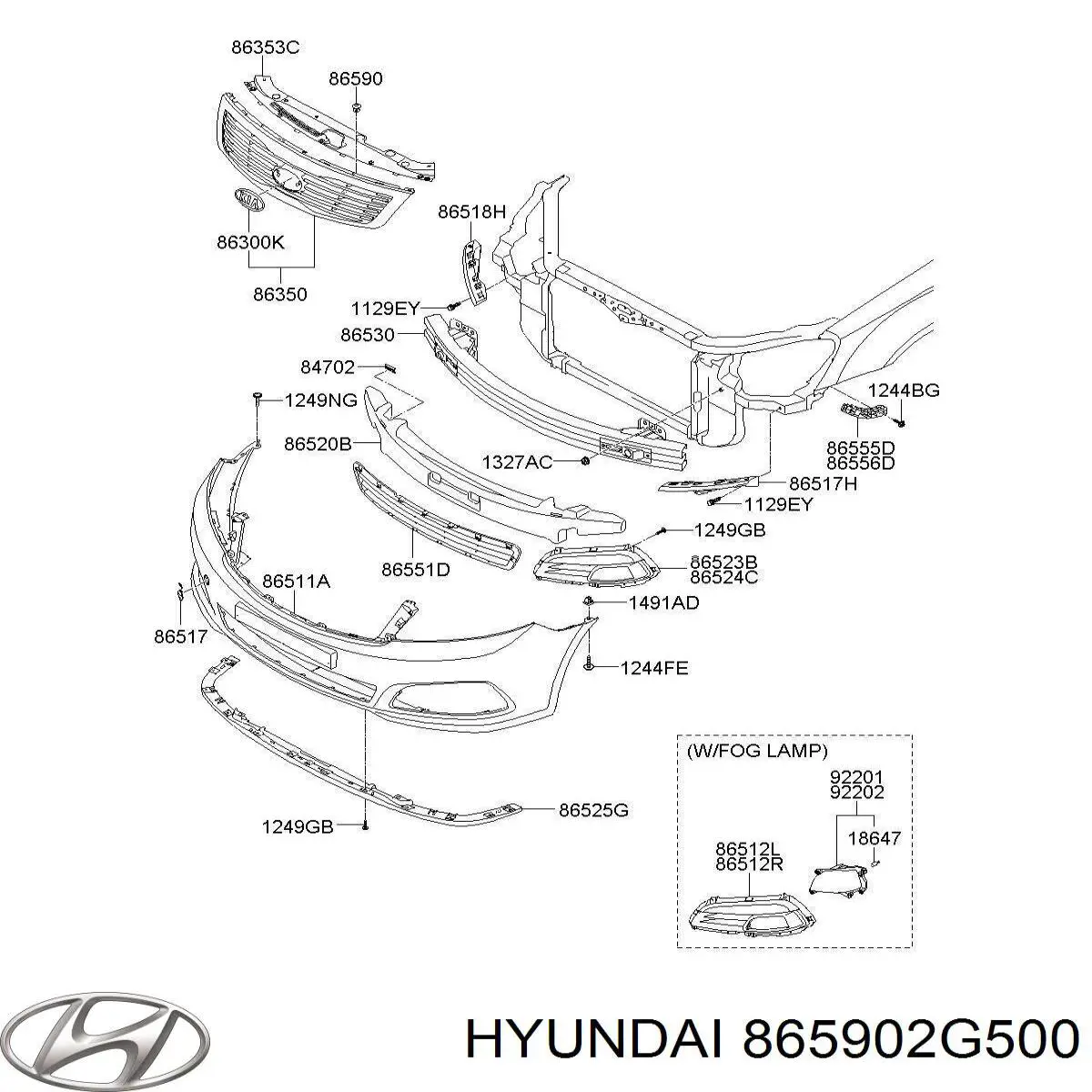 Спліттер переднього бампера Hyundai/Kia 865902G500 ціна, від 32.13 USD