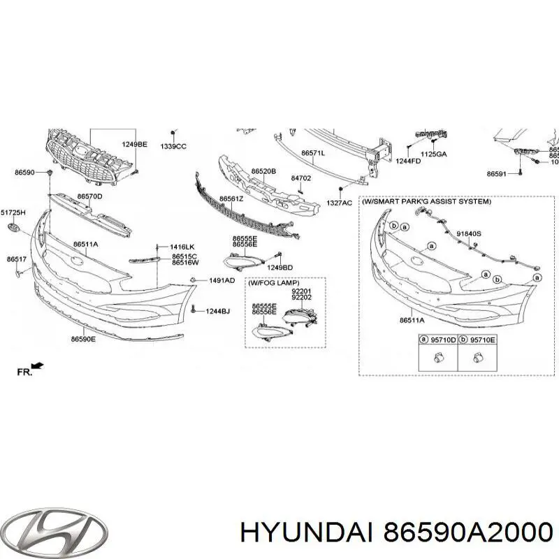 Спліттер переднього бампера Hyundai/Kia 86590A2000 ціна, від 59.58 USD