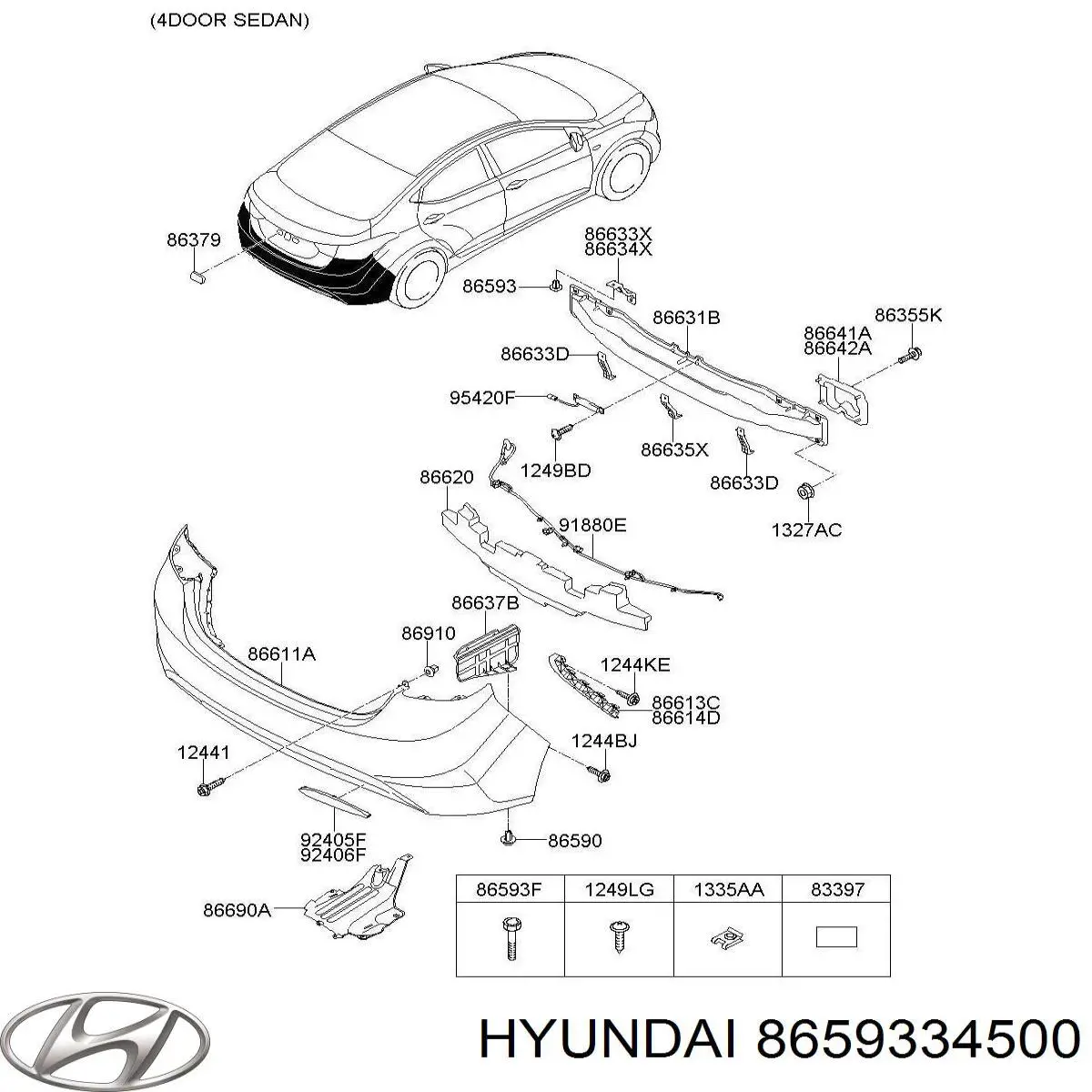  Hyundai/Kia 8659334500 ціна, від 0.52 USD