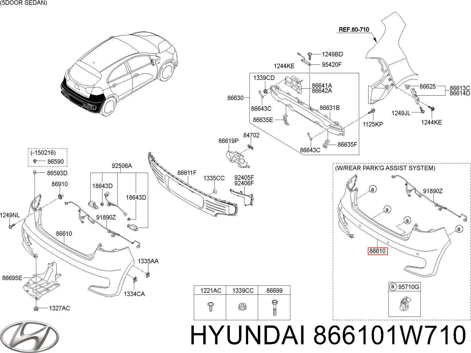 Кожух бампера заднього Hyundai/Kia 866101W710 ціна, від 86.86 USD