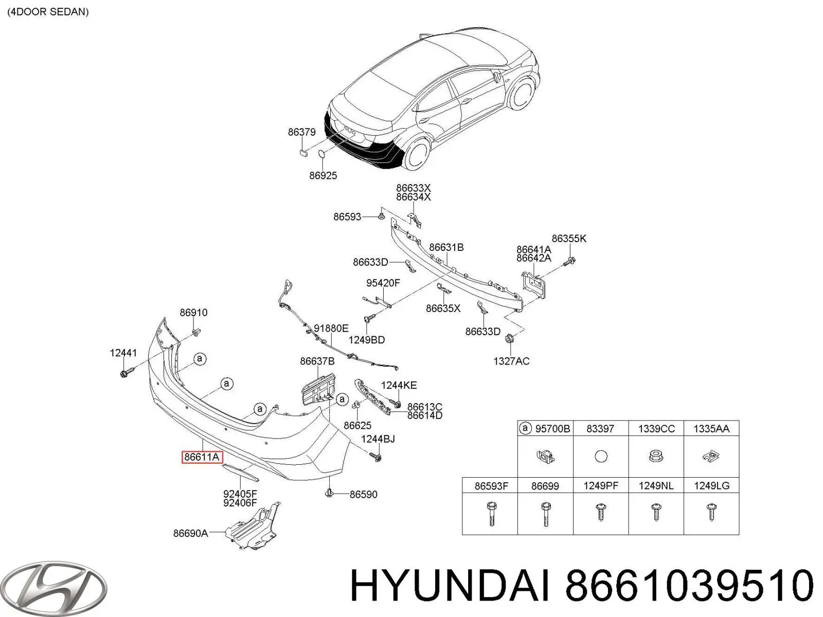 Кожух бампера заднього Hyundai/Kia 8661039510 ціна, від 120.76 USD