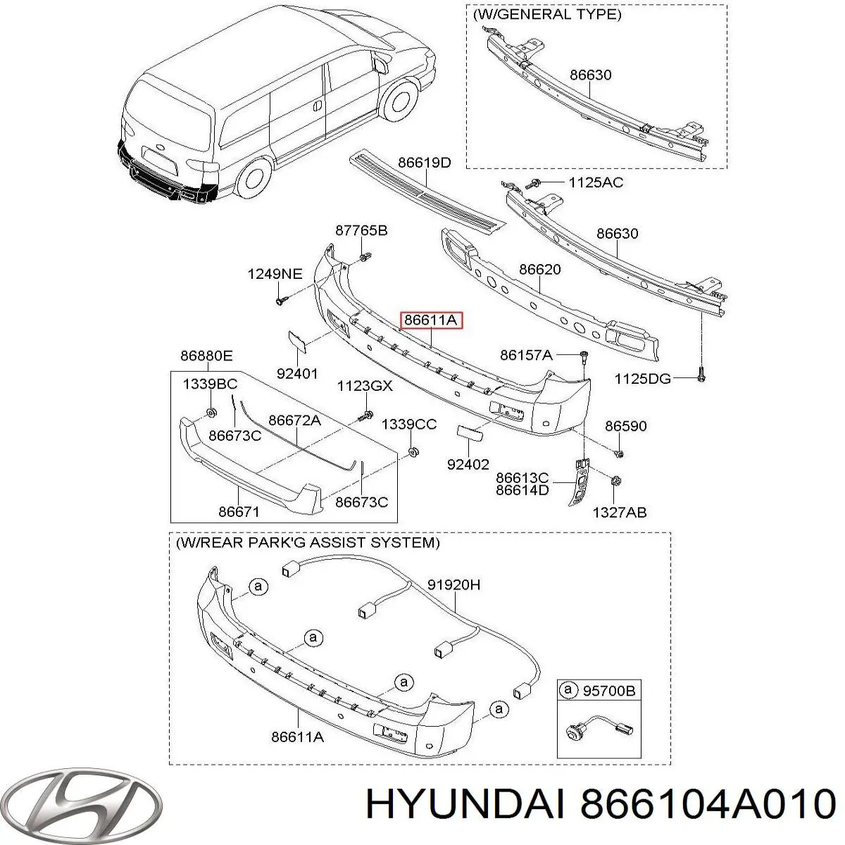 Кожух бампера заднього Hyundai/Kia 866104A010 ціна, від 290.20 USD