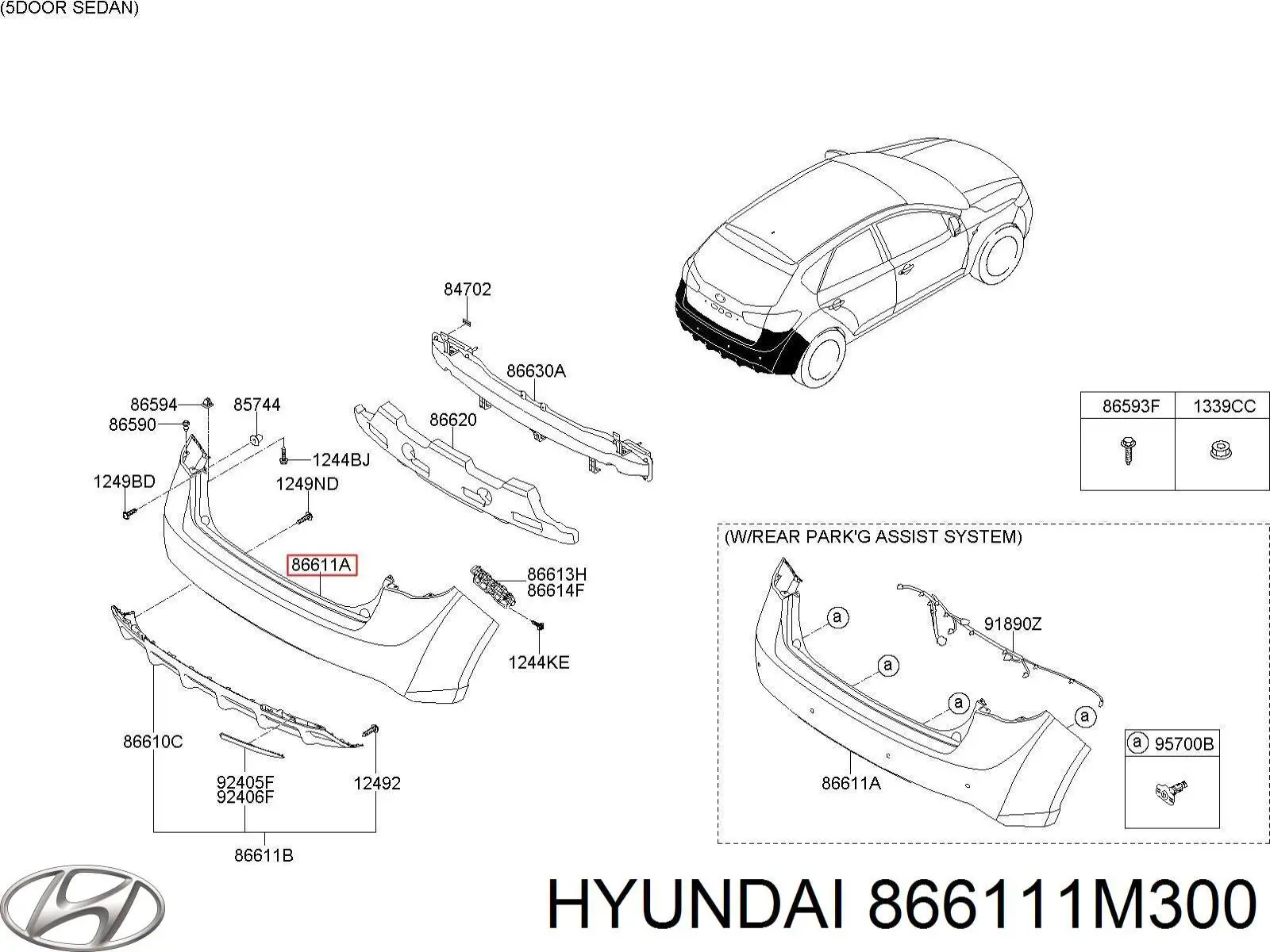 Кожух бампера заднього Hyundai/Kia 866111M300 ціна, від 352.18 USD