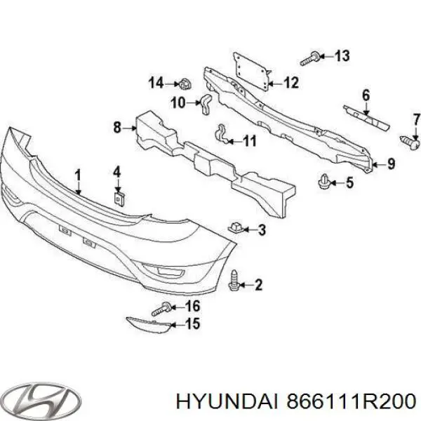 Буфер (бампер) задній на Hyundai Accent IV RB