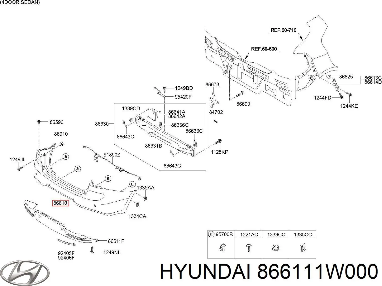 Кожух бампера заднього Hyundai/Kia 866111W000 ціна, від 172.76 USD