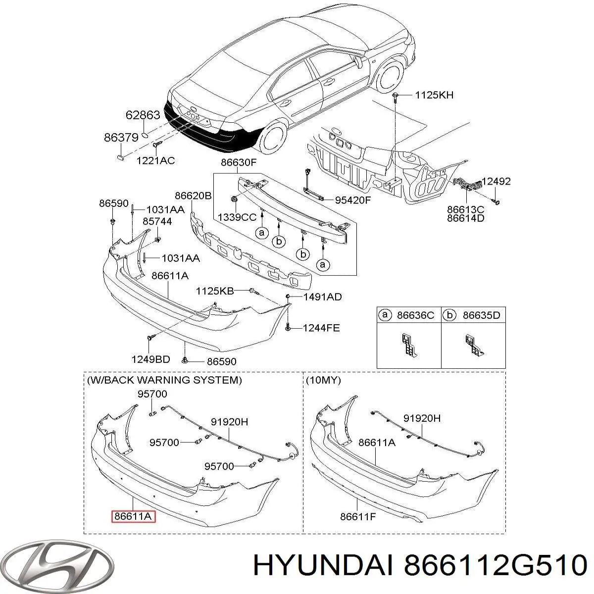 866112G510 Hyundai/Kia бампер задній