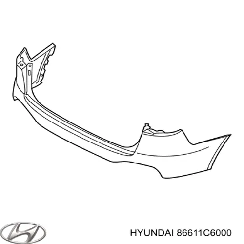 86611C6000 Hyundai/Kia бампер задній, верхня частина