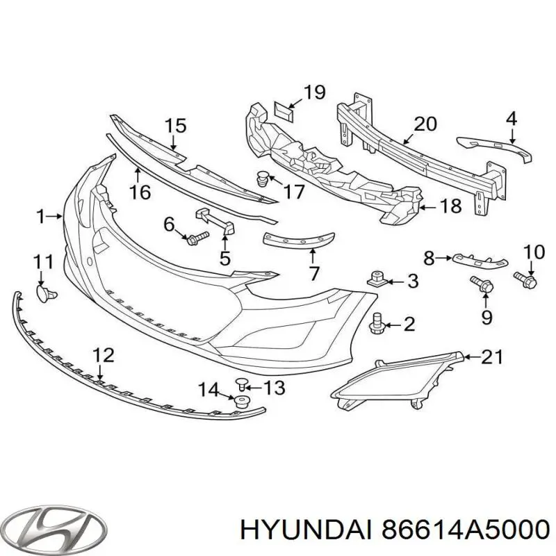 Кронштейн бампера заднього, правий Hyundai/Kia 86614A5000 ціна, від 18.89 USD