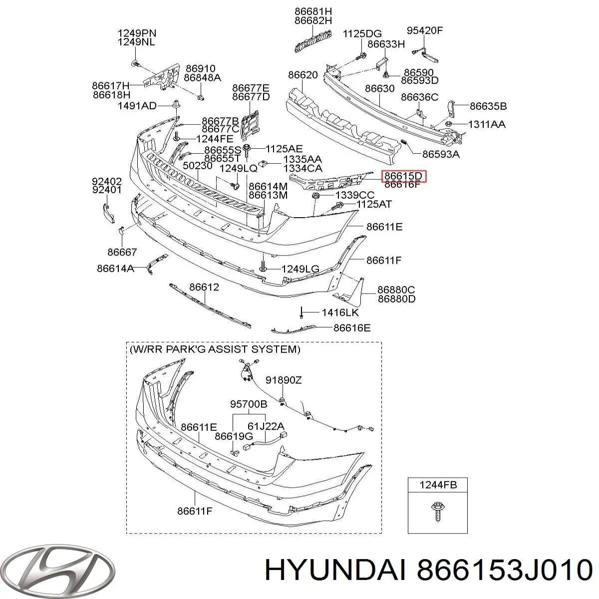  Кронштейн бампера заднього, лівий Hyundai Veracruz 