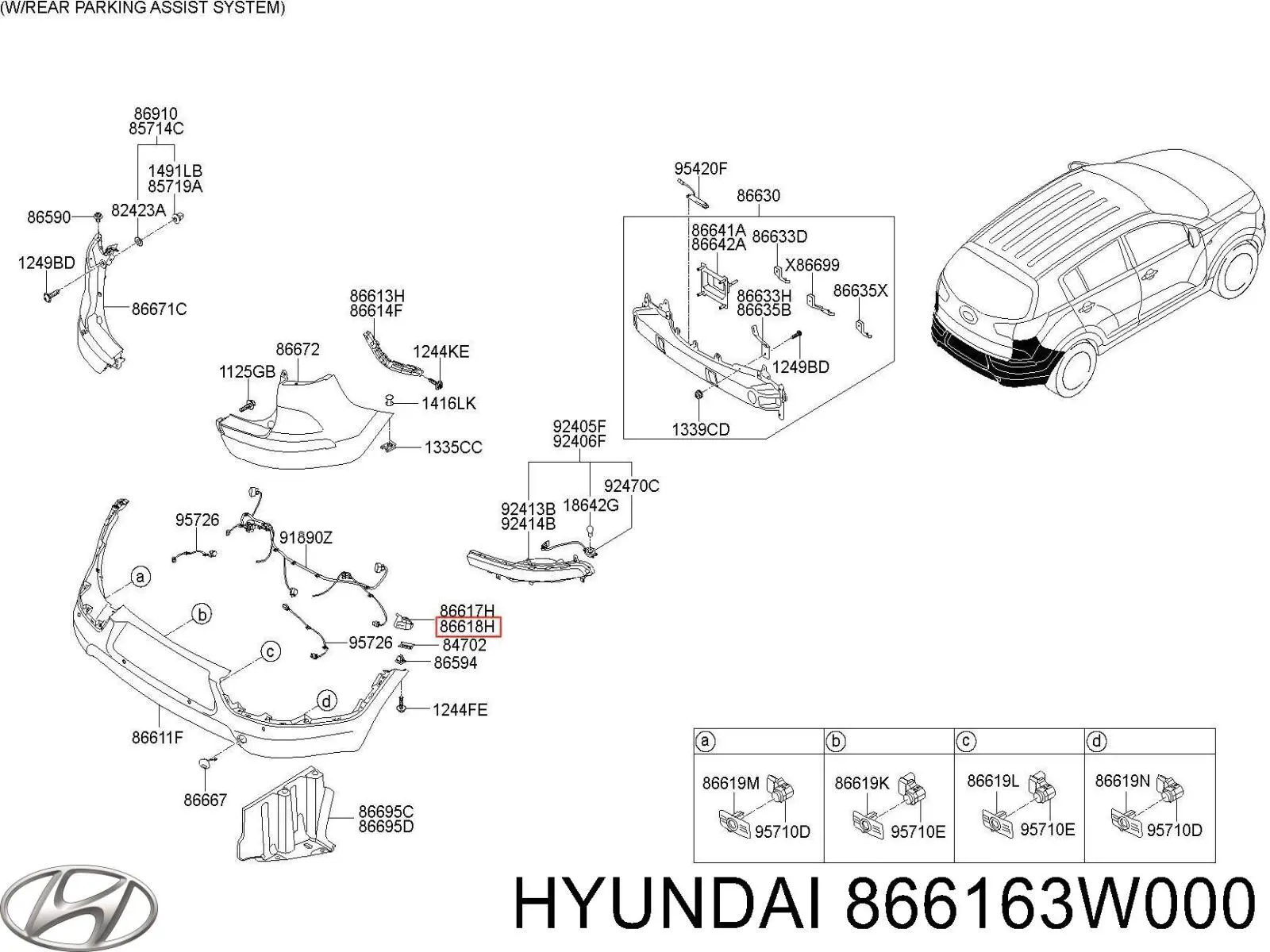  866163W000 Hyundai/Kia