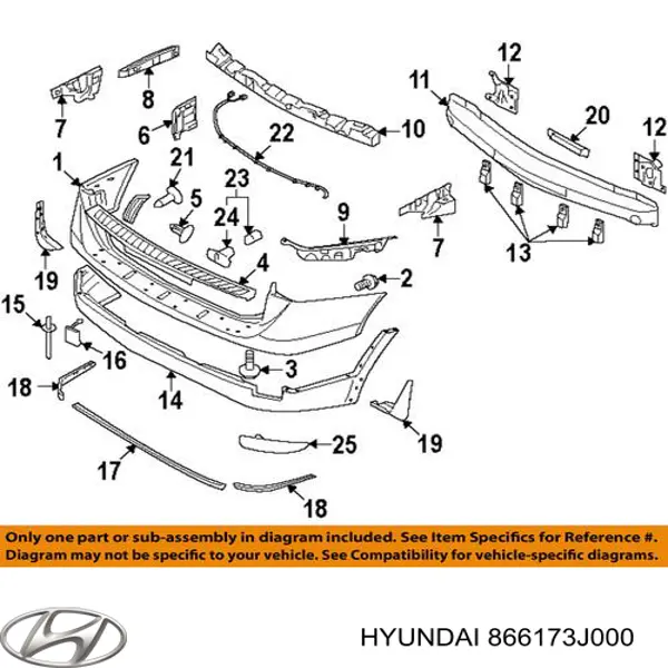 Кронштейн бампера заднього, правий Hyundai/Kia 866173J000 ціна, від 10.48 USD