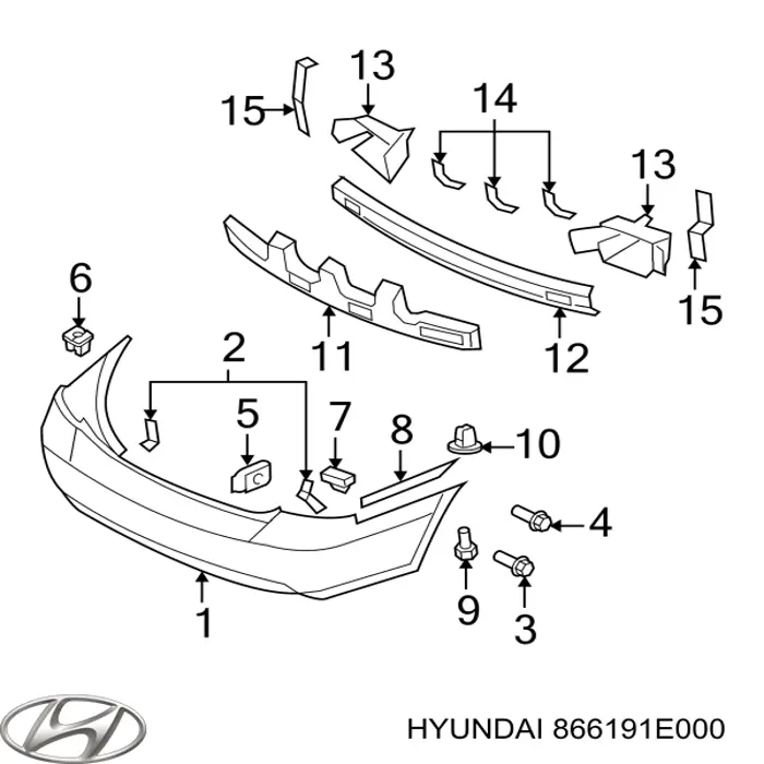 Кронштейн бампера заднього, зовнішній правий Hyundai/Kia 866191E000 ціна, від 7.34 USD