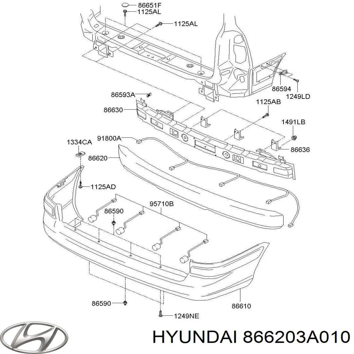 Абсорбер (наповнювач) бампера заднього Hyundai/Kia 866203A010 ціна, від 31.67 USD