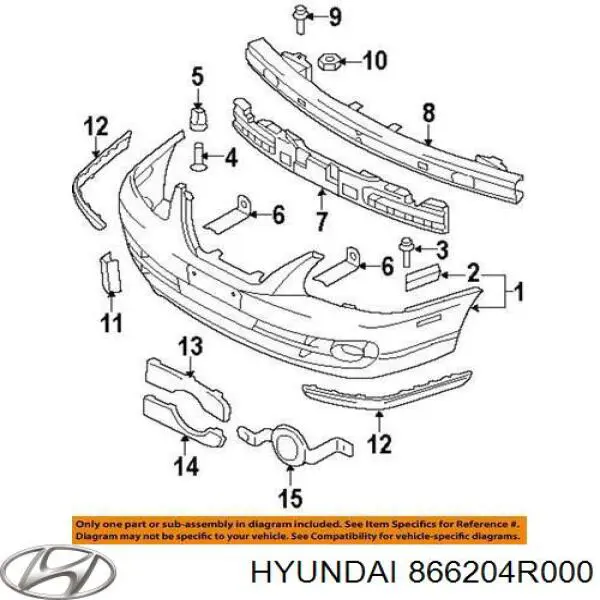 Наповнювач бампера заднього Hyundai/Kia 866204R000 ціна, від 24.14 USD
