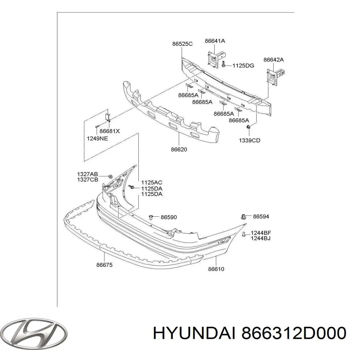 Балка бампера заднього Hyundai/Kia 866312D000 ціна, від 41.44 USD